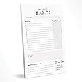 CARDAMONOLY Habit Tracker Notepad - 50 Page Tear Off Planning Pad - 6 x 9 - High Performance Planner - Chore Chart for Adults - Weekly Planner Undated - Self Care Planner