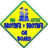 (SUN) BIG BROTHER + LITTLE BROTHER ON BOARD (like baby on board sign) Non Personalised novelty baby on board car window sign.