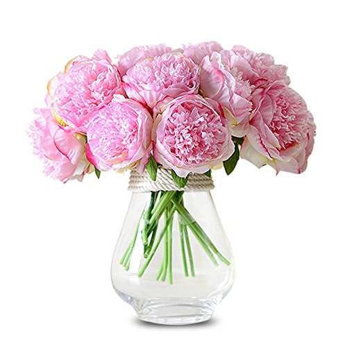 TININNA 5 Stück Wohnaccessoires & Deko Künstliche Kunstblumen Fake Seide Pfingstrose Bouquet für Hochzeits -Blumenstrauß und Haus-Deko Gartendekoration , Simulation Bunte für Valentinstag Geburtstag Weihnachtsgeschenk (Rosa)