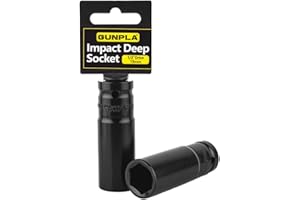 Gunpla 1/2 inch Deep Metric Impact Socket CR-V 19mm Heavy Duty High Torque Chrome Vanadium Steel Drive