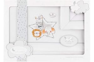 DANIELSTORE Sabanas Capazo Carro Bebé Algodón 100% Animalitos Elige tu Modelo (1 Animalitos Gris)