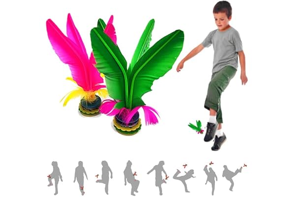 Jastown Kick Shuttlecock,Chinese Jianzi,Shuttlecock for Foot, jianzi Kick,Assembled Feather Football,Colored Feather Shuttlecock for Foot Sports Game,Kick Feather Ball Outdoor Or Indoor,2 pc