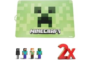 ILS I LOVE SHOPPING 2 pezzi Tovaglietta Americana Plastificata Sottopiatto per colazione e pranzo Bambini per MINECRAFT
