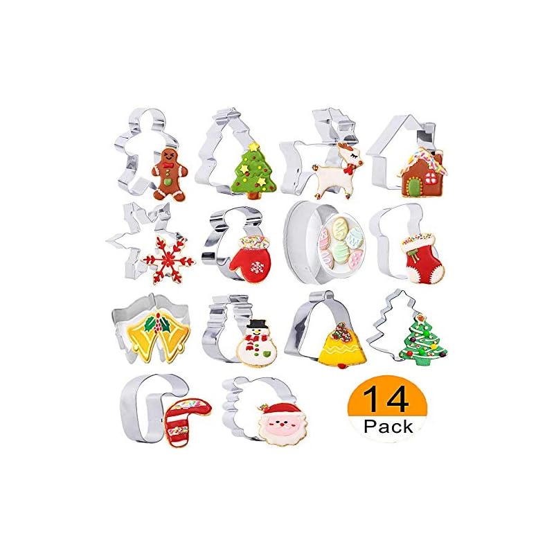 Keksausstecher Weihnachten Yike 14 Stck Ausstechformen Ausstecher Weihnachts Ausstechformen Set Pltzchenformen Aus Edelstahl Metall Perfekt Fr Keksbacken Fondant Pltzchentortendekorationen