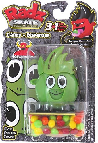 Radz Skate Grinder Series Turtle Face Toy Candy Dispenser + 3 refill packs