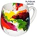 Produktbild 1 Stück _ Henkeltasse - " bunte Design Farbe / on Colour Flow " - groß - 420 ml - Porzellan / Keramik - Erwachsene & Kindertasse - Farbmix - Kaffeetasse - Trinktasse mit Henkel - Tasse Becher - Porzellantasse - Tassen / Kaffeetassen - Henkeltassen - Keramiktasse lustig - Kinder & Erwachsene - Colour Mix - Kuschelbecher - Farbspritzer - Cappuccino & Tee