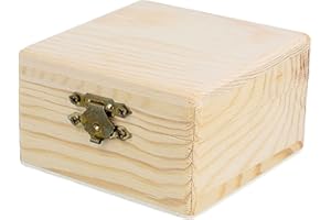 INNSPIRO Caja madera de pino macizo cuadrada 8,5x8,5x5cm.