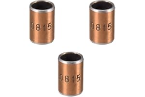 sourcing map 3Pcs Cojinetes de Casquillo, Manguito de Rodamiento sin Aceite, Diámetro Interior 8mm, Diámetro Exterior 10mm, Longitud 15mm, Cojinetes de Manga Bujes de Acero Carbono