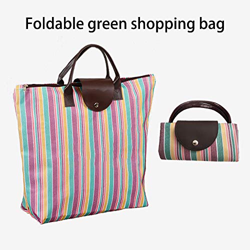 GUOQY Faltbare Wiederverwendbare Einkaufstasche Einkaufstasche mit Tasche, zusammengefaltet, für Einkäufer, Geschenke, Reisen, waschbar