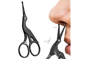 NIDONE Ciseaux pour Poils de Nez Ciseaux en Acier Inoxydable pour Moustache, Nez, Oreilles, Poils d'oreille, à Bouts Ronds