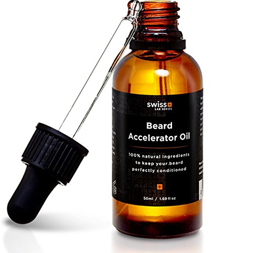 Want a Thicker Softer Beard? Beard Growth Oil From Swiss Lab Series - Beard Growth Accelerator, For Stronger, Fuller Healthier Beard Growth 50 milliliters