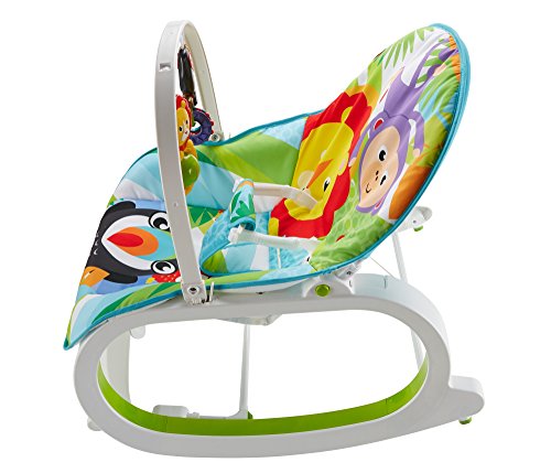 Fisher-Price Transat évolutif 2-en-1 transat bébé avec vibrations appaisantes et siège à bascule jeune enfant, jusqu'à 18 kg, vert, FML56 – Image 6