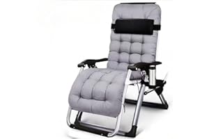 BSTSEL Recliners, Outdoor Recreational Zero Gravity Recliner, Foldable Adjustable Garden Sunloungers Chair For Cushion for Patio, Camping, Beach(Grey)