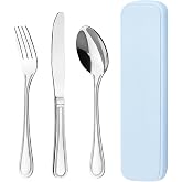 OTTO KONING Frankfurt - Cubiertos Camping con Estuche, 3 Piezas, Plateado | Silver Cutlery Take to Work, Mirror Polished Stai