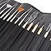 TRIXES Nail Art Brushes 20pcs Nail Art Design Painting Detailing Brush & Dotting Bundle Kit with Black Case