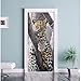 Produktbild Haipeiy Autocollant de Porte 3D Moderne léopard Porte autocollant Pour Chambre Salon Cadeau amovible PVC imperméable décalque Porte wrap 77x200cm