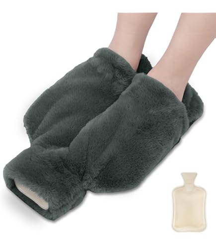 Borsa Dell'Acqua Calda In Peluche 2-in-1 - Scaldapiedi Non Elettrico Con Copertura Rimovibile E Lavabile, Regalo Invernale, Taglia 35-42