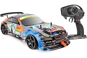HEBXMF Voiture télécommandée à grande vitesse 70 km/h, voiture de course RC anti-écrasement 4WD, voiture jouet de course électrique 2,4 GHz, véhicule jouet à la dérive pour adultes et enfants, deux ba