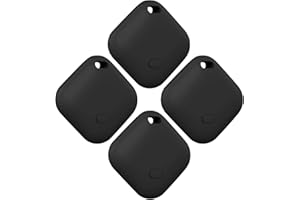 BuLuHAHA Key Finder, Bluetooth Tracker Works with Apple Find My (iOS Only) (F02-Black, 4 Pack)