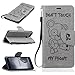 Produktbild Nancen Huawei P9 (5,2 Zoll) Hülle, [Bär - Don't Touch My Phone] Serie Weich Leder Handyhülle Tasche Wallet Flip Case Book Cover Etui, Niedlich Bär Muster Design Ledertasche Lederhülle Schutzhülle mit Standfunktion Brieftasche und Kartenfächer