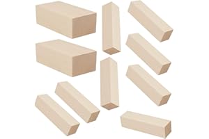 MoTrent 10PCS Basswood Blocks for Carving, 2 Sizes Natural Unfinished Wood Blocks Whittling Blocks Set for DIY Carving, Shaping, Painting Wood Art Craft