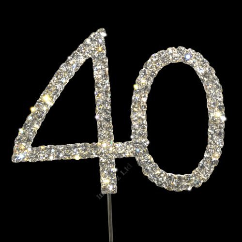 Sparkly Diamante Cake Topper Number 40 by Brides Companion