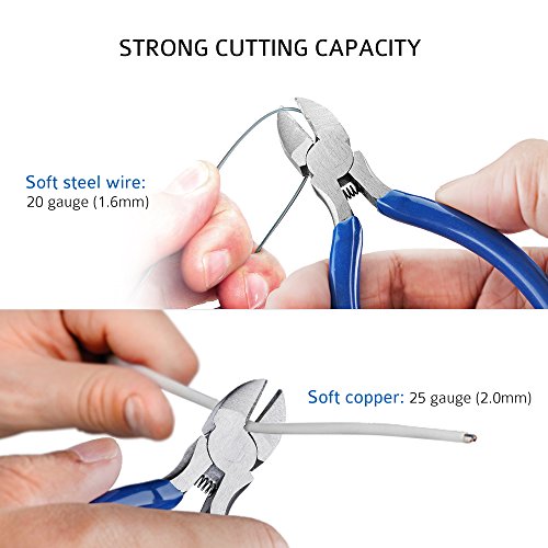 5 Inch Cutting Zange , VTIN Diagonal Cutting Zange, Diagonalfräser Drahtschneider und Entlötdicke Wickel Lötgeflecht mit 2,5mm Breite, 5ft Länge mit 20-25 Gauge Cutting Fähigkeit - 6