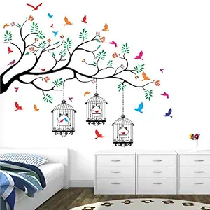 StickMe PVC Vinyl Birds Wall Sticker 120 X 100 cm Multicolor