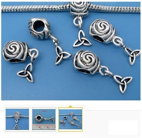 Dreadz Silver Celtic Knot Dangle Bead x 1 bead