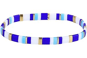 KELITCH Femmes Bracelet Charme en Perles Tila Bracelets Extensible Bracelets Tour D'amitié Bonbons Couleurs