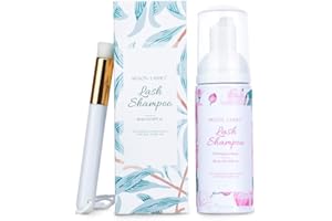 ARISON LASHES Eyelash Shampoo Eyelash Foam Cleanser Eyelash Extensions Eye Makeup/Remove Oil & Dust/For Salon and Home Use/Cleaning Brush 60ml(Rose)