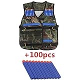 100pcs Refill Gun Bullet for NERF N-Strike + Tactical Vest with Storage Pocket