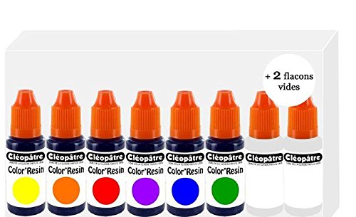 Pigment Farbstoffe Color'Resin – 6 Farben und 2 leere Flaschen – Kleopatra