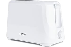 PIFCO White Toaster 2 Slice - Affordable, Variable Browning Controls, Auto Shut-Off, Removable Crumb Tray, and User-Friendly Kitchen Essential - Compact 2 Slice Toaster for Modern Kitchens