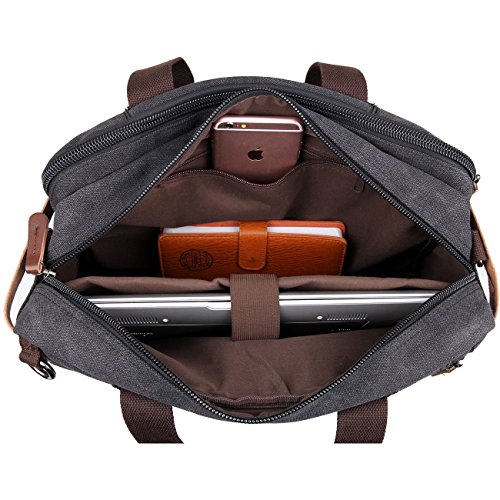 loietnt Unisex Damen Herren Laptop Umhängetasche Cabrio Universal Vintage Leinwand Laptop-Rucksack und Handtasche, Schule Rucksack/Büchertasche/Tagesrucksack/Wandern/ - 5