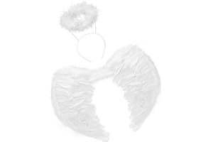 GugnRyAc Engels flügel Kostüm Federn, Engelsflügel mit Heiligenschein für Kinder Erwachsene für Fasching Karneval Cosplay Party Halloween