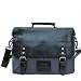 Produktbild manbefair FAIR TRADE Laptoptasche Erik Canvas und Öko Leder Aktentasche Messenger 35x28x8,5 cm (BxHxT) (Blau)