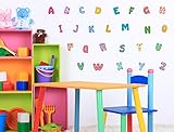 I-love-Wandtattoo WAS-10206 Kinderzimmer Wandtattoo Set "Alphabet mit bunten Mustern" 26 Buchstaben zum Kleben Wandsticker Wandaufkleber Sticker Wanddeko
