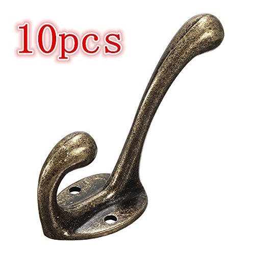 Leisial 10stk Europäisch Vintage Kleiderhaken Nostalgischen Haken Garderobenhaken Mantelhaken Wandhaken - 3