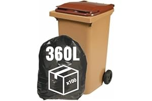 SANYGIENE | Sac Poubelle 360l X100 | Housses Protection Conteneur 360 Litres | Certfié REACH et FSC | Epaisseur 30µ | Anti Saletés - Anti Fuite - Anti Odeur | Hygiène Propreté Collecteur Déchets