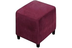 ELYSYSRL Copri Pouf Quadrato/Rettangolare Elasticizzato, Spandex Copertura Dell'Ottomano 50x50/80x80/40 x 40/90x90 Cover Moderna Copri Poggiapiedi Poltrona per Soggiorno, Morbido Lavabile Fodere per Sgabello (