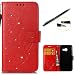 Produktbild Samsung Galaxy A3 2017 Hülle, Lotuslnn Strass Schmetterling Handyhülle Samsung Galaxy A3 2017 Tasche Leder Flip Case Brieftasche Etui Schutzhülle für Samsung A3 2017 Case Cover - Rot