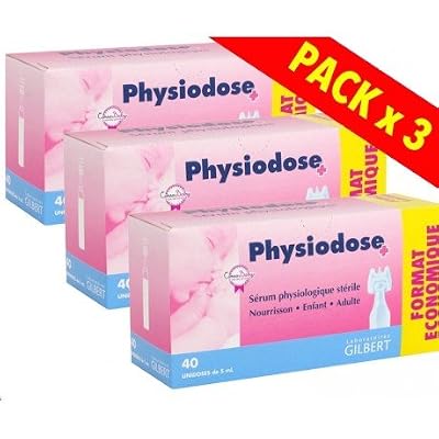 Laboratoire Gilbert Physiodose Sérum physiologiques Lot de 3 botes de 40 unidoses