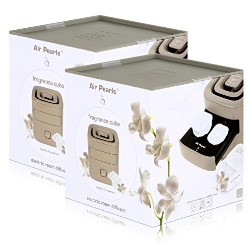 Preisvergleich Produktbild Air Pearl by ipuro elektrischer Raumbedufter Taupe - Design Cube (2er Pack)