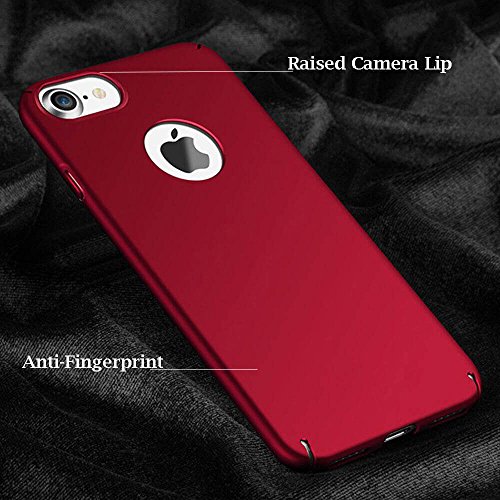 iPhone 7 Plus Ultra-Thin Slim Simple Stylish Fullly Protective Matte [ Anti-Scratch ] and [ Anti-Fingerprint ] Resistant Case for [ Apple iPhone 7 Plus Red ] [ 5.5