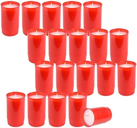 Pack of 20 Premium St. Jakobs Memorial Candles Memorial Candle, KompositionS Oil Candles – No. 3 – Red