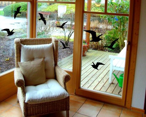 Wandtattoo Vogelschutzaufkleber Möwen-Set in 5 Größen und 25 Farben (30x20cm silbermetalleffekt) - 3