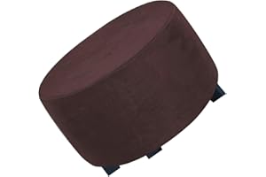 FAiruo Puff Jacquard Sofá Protector-Otomana Redondo Funda -Terciopelo Elástica Fundas-Taburete Sofá Cubierta-para Otomano Reposapiés Protectora Suave (Color : @K, Size : 50cm-58cm)