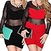 Tenflyer Plus Size New Fashion Sexy Women Patchwork Bandage Bodycon Party Dress
