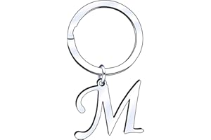 GUOYU A B C D E F G H I J K L M N O P Q R S T U V W X Y Z Llavero de plata con letra del alfabeto, para mujeres y hombres